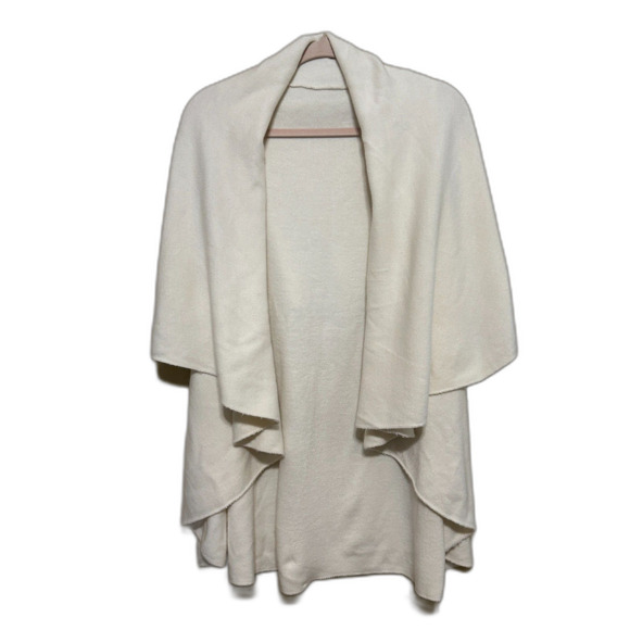 Moth Anthropologie Cream Open Front Sleeveless Shawl Collar Sweater One Size - Picture 1 of 6